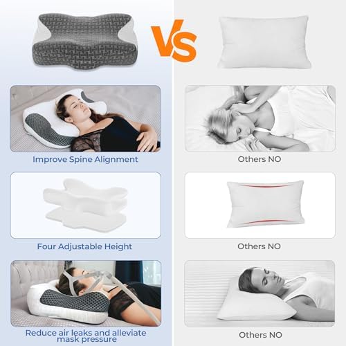 Elviros Cervical Neck CPAP Pillow for Sleep Apnea