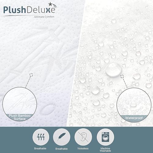 PlushDeluxe Premium 20x28 Waterproof Pillow Covers Set of 2