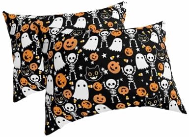 Halloween Pillow Cases Set of 2 - Microfiber Throw Covers