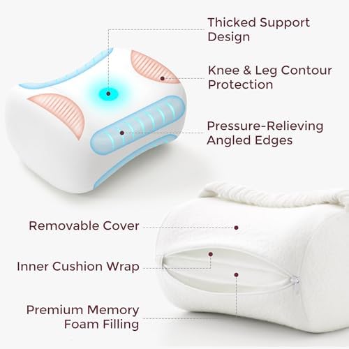 Momcozy Knee Pillow for Side Sleepers Spine Alignment Pregnancy Sciatica Relief