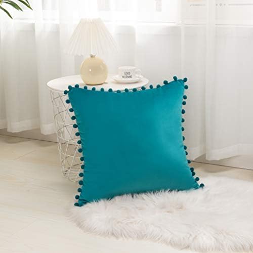 Elegant Comfort Velvet Cushion Covers Set of 2 Turquoise