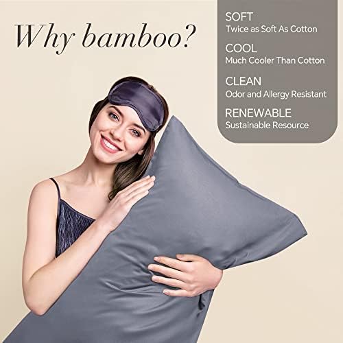 BEDELITE Cooling Pillowcases Queen Size 20x30 Grey