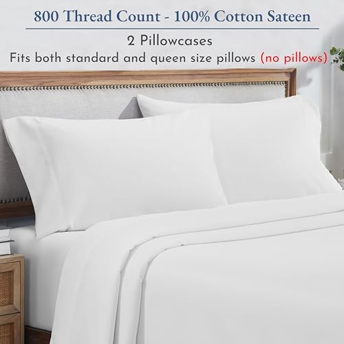 California Design Den 800 Thread Count 100 Cotton Pillowcases Set of 2