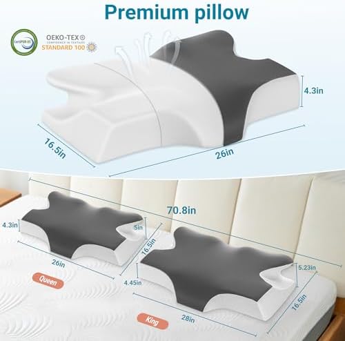 Elviros Cervical Neck Pillow for Sleep Relief