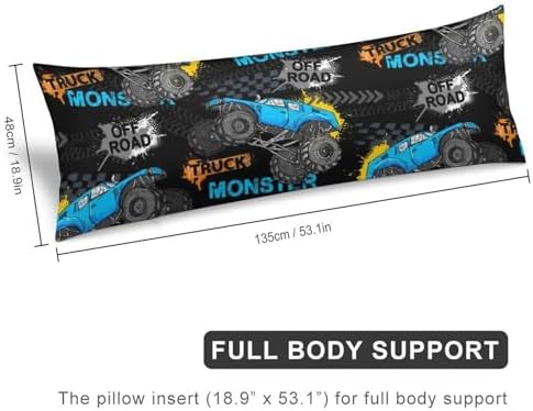 Cool Monster Truck Body Pillow Cover 20x54