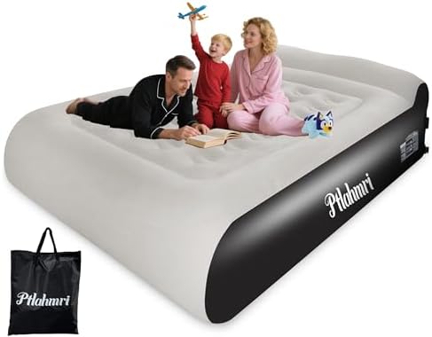 Ptlahmri Queen Air Mattress with Built in Pump and Pillow