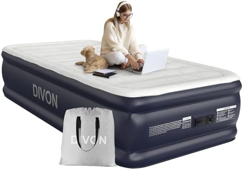DIVON Twin Air Mattress with Built-in Pump and Storage Bag