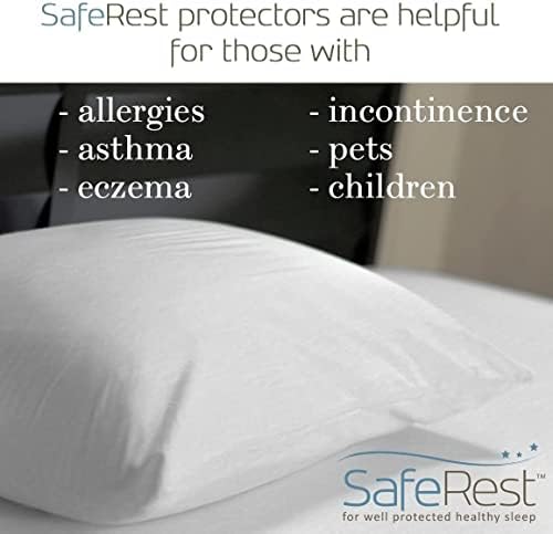 SafeRest Pillow Protector King Size Waterproof Zippered