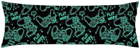 Nanilala Game Controller Body Pillow Cover 20x54 Green Black