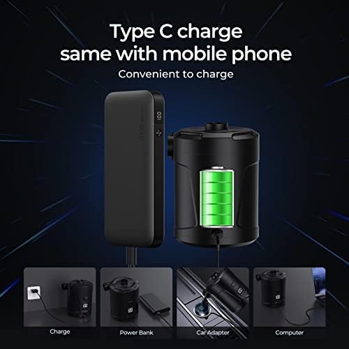 5200mAh Electric Air Pump with LED Display and 4 Nozzles