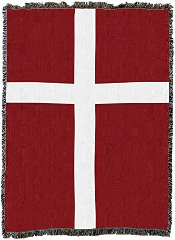 Pure Country Weavers Danish Flag Blanket - Woven Cotton Throw 1