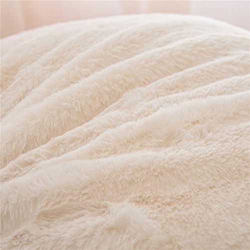 Holawakaka Faux Fur Bed Rest Pillow with Arms - Ivory