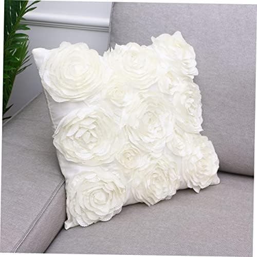 WHAMVOX Soft Floral Throw Pillow Cover Ivory White Cushion Case