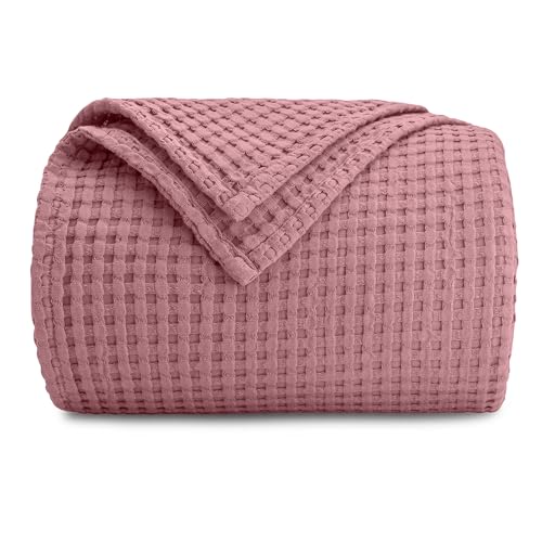 Comfy Cubs Cotton Waffle Throw Blanket - Mauve 50 X 60