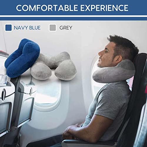 HITSZS Inflatable Travel Pillow with Velvet Cover 1