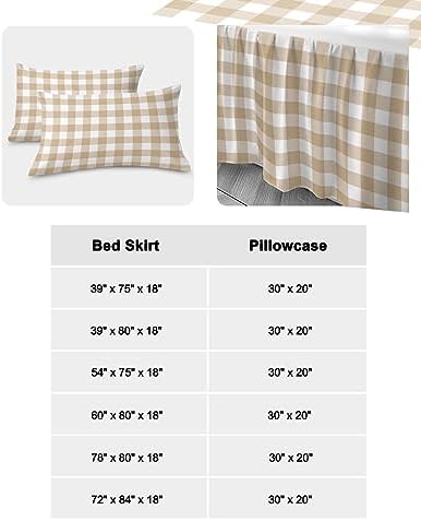 TH XHome 2 Piece Full Bed Skirt Set with Pillowcases