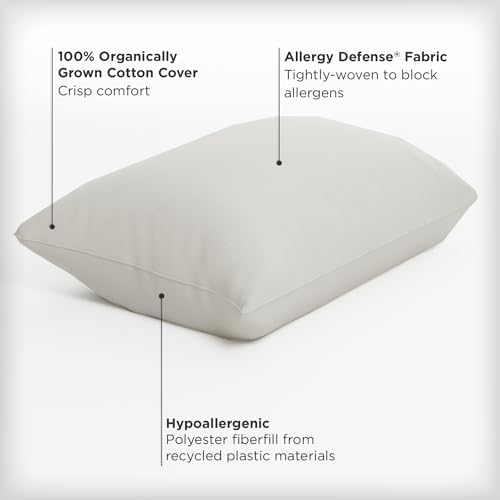 Aller-Ease Organic Cotton Allergy Bed Pillow 2 Pack