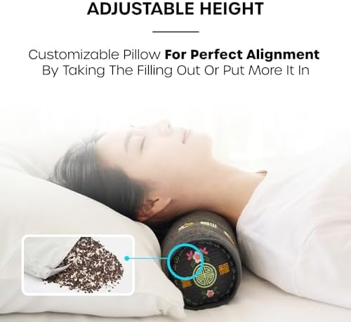Korean Buckwheat Cervical Pillow with Cypress - Adjustable Support for Neck