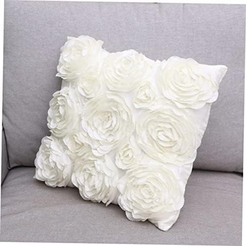Cabilock 3D Flower Decor Pillow Throw Case with Invisible Zipper