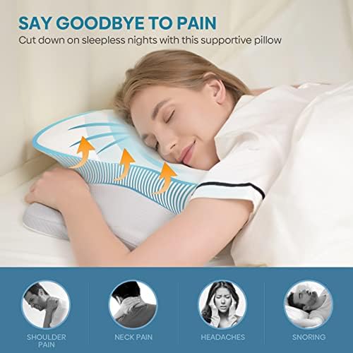 Muzsoul Contoured Cervical Pillow for Neck Pain Relief