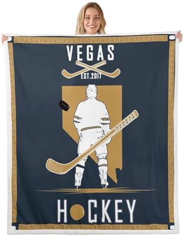 Feelyou Sherpa Fleece Throw Blanket for Ice Hockey Fans