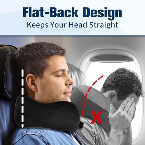 Adjustable Memory Foam Neck Pillow with Eye Mask and Earplugs