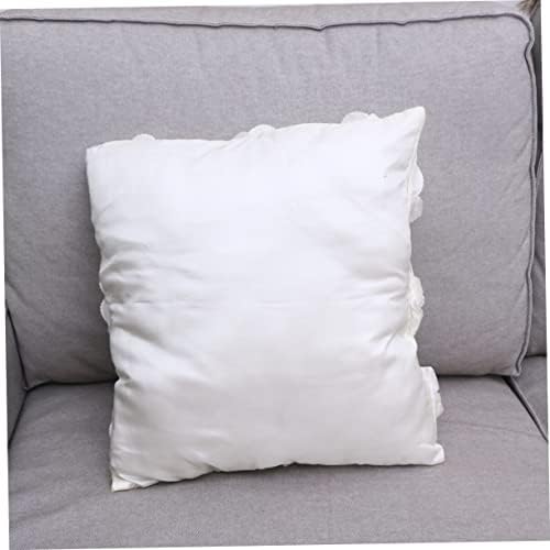 PRETYZOOM 3D Rose Throw Pillow Cover Ivory White