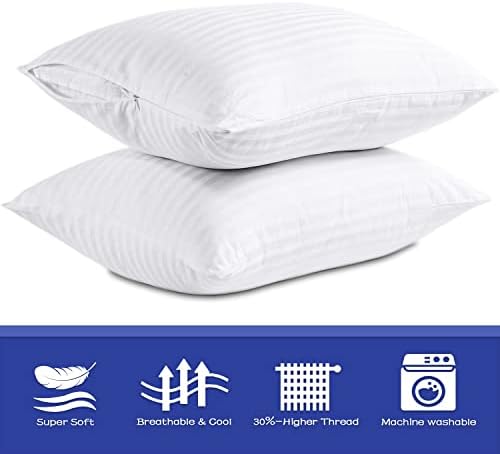 Precoco 100 Cotton Zipped Queen Pillow Protectors Set of 2