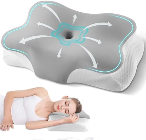 Silkena Cervical Neck Pillow with Cooling Memory Foam