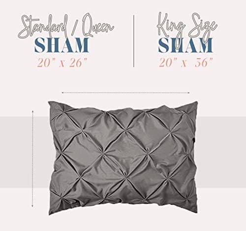 Elegant Comfort 2-Pack Pinch Pleat Pillow Shams Grey