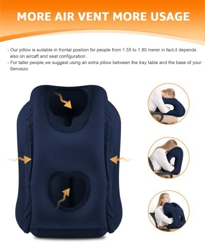 Sunany Inflatable Travel Pillow with Eye Mask and Earplugs Blue 1