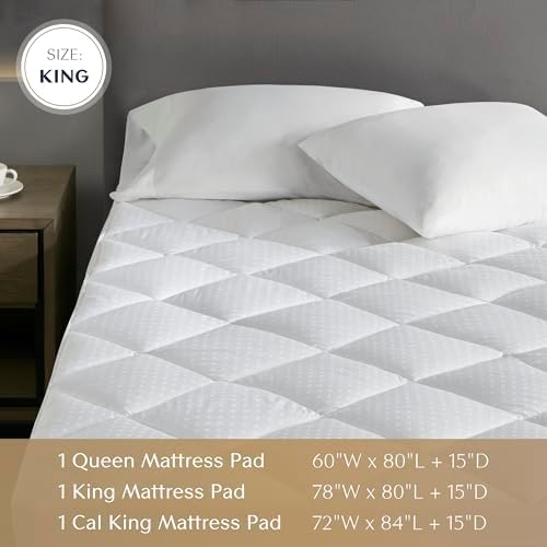 Croscill King Mattress Pad Cotton Bed Protector Waterproof 1
