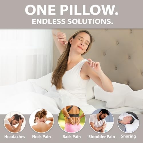Therapeutica Cervical Foam Pillow - Back and Side Support Firm and Large