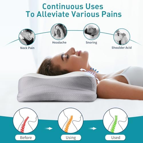 Mokaloo Cervical Neck Pillow - Cooling Orthopedic Support for Pain Relief