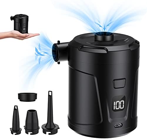 5200mAh Electric Air Pump with LED Display and 4 Nozzles