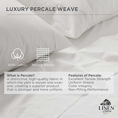 Linen Home 100 Cotton Percale King Pillowcases 2 Pack