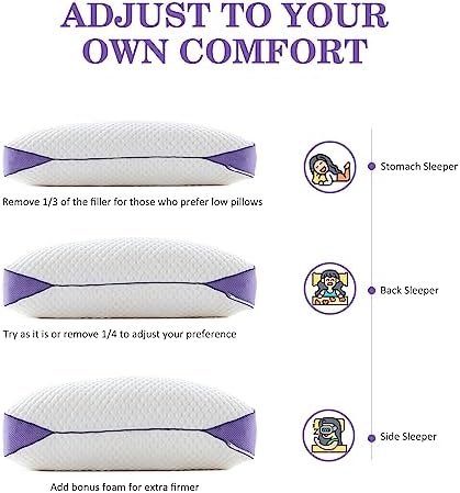 HOMELAB Adjustable Memory Foam Body Pillow with Cooling Cover