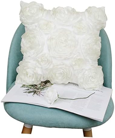 Cabilock 3D Flower Decor Pillow Throw Case with Invisible Zipper