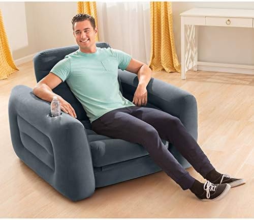 Intex 66551EP Inflatable Pull-Out Chair with Cup Holder