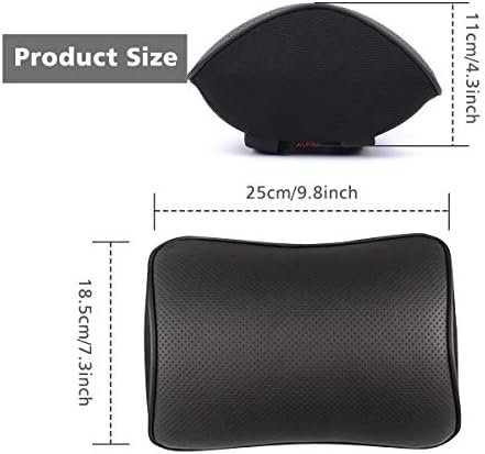 Aukee Memory Foam Car Neck Pillow with Leather Cover Black 1PC