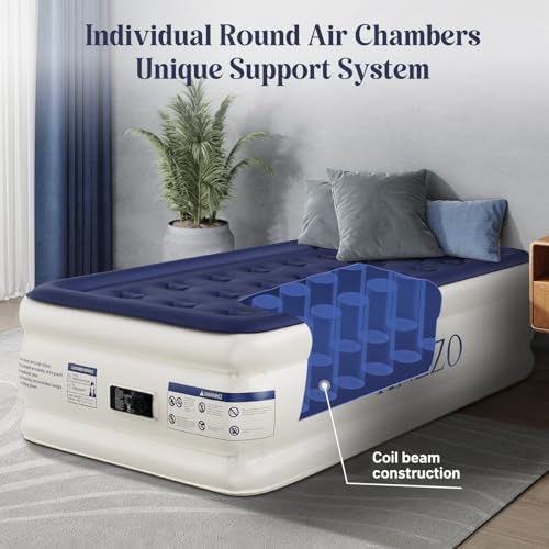 KNZZO Air Mattress Twin with Built-in Pump