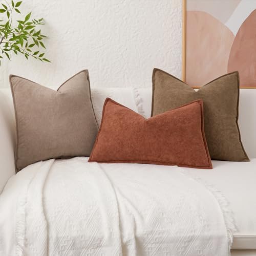 Kevin Textile Waterproof Boucle Pillow Covers 12x20 Inch Pack of 2