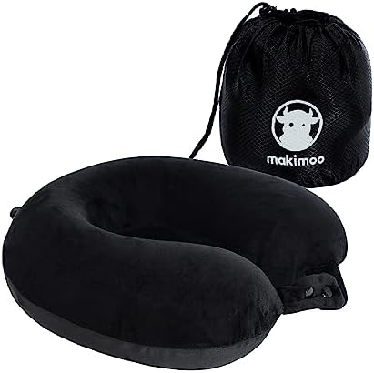Makimoo Travel Neck Pillow with Silver Fox and Ice Silk