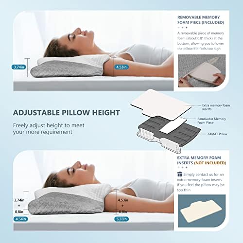 ZAMAT Adjustable Cervical Memory Foam Pillow for Neck Pain Relief