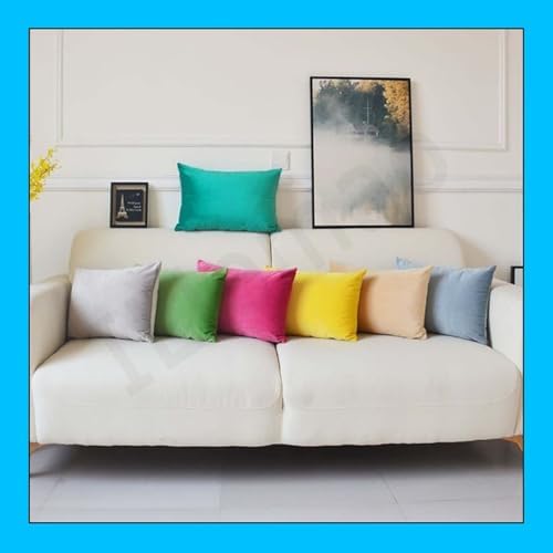 ZEaink Decorative Pillow Covers with Zipper 12x18 in Blue 1