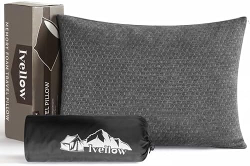 Ivellow Memory Foam Travel Pillow for Camping Hiking