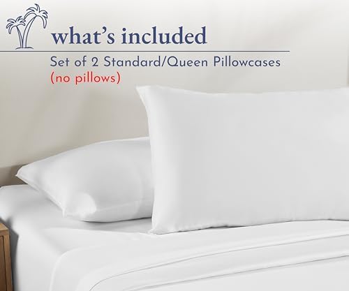 California Design Den Standard Queen Pillowcases - 100 Cotton Bright White