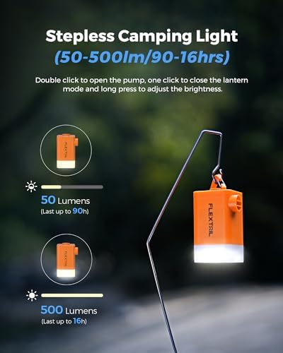 FLEXTAILGEAR 45kPa Air Pump with LED Light and Rechargeable Battery