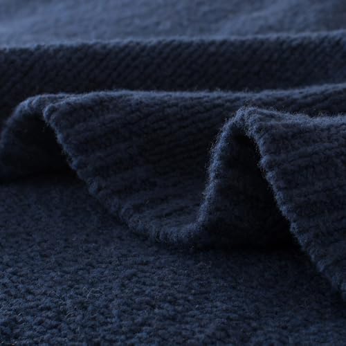 Carriediosa Wool Blend Knit Throw Blanket - Indigo Blue