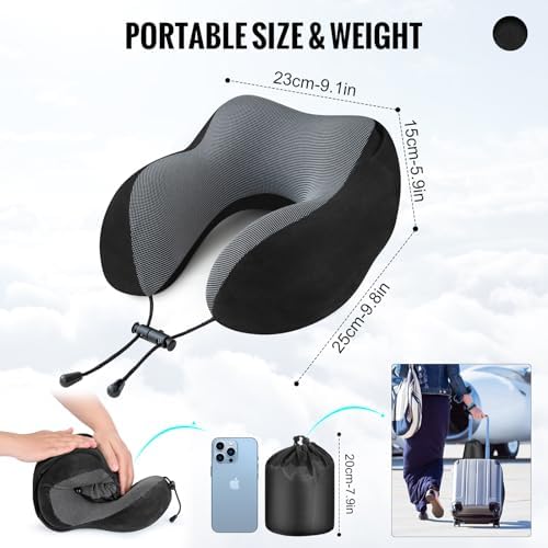 Cirorld Travel Pillow with Hood for Airplane and Car